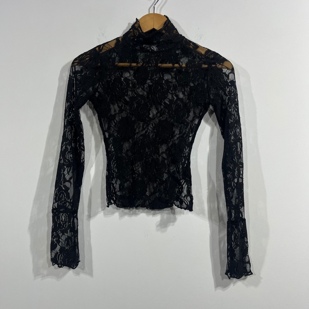 Out From Under Sheer Floral Lace Whimsigoth Top Womens XS Festival Boho Lettuce